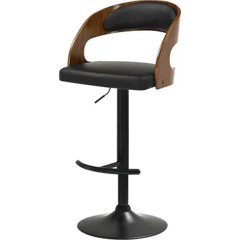 Barová židle Nastavitelná barová židle ZUWENA - černá / ořech