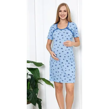 Těhotenské noční prádlo LaPenna 21288 Blue Butterflies Modrá XXL