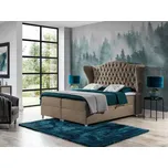 Kontinentální jednolůžková postel 120x200 NEIVA - hnědá + topper ZDARMA