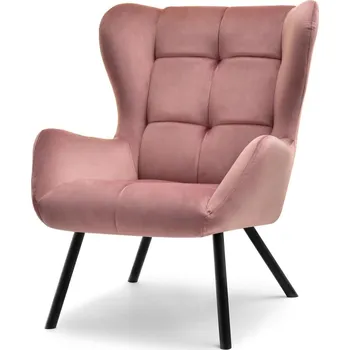 Křeslo Křeslo ušák DAVOR - růžové / černé