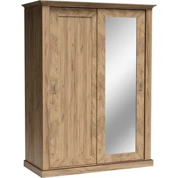 Šatní skříň Dvoudveřová skříň AILISH - šířka 146 cm, dub kraft zlatý