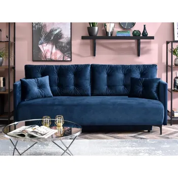 Pohovka Pohovka s úložným prostorem NORGE - tmavě modrá / černá