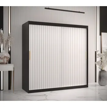 Šatní skříň Šatní skříň RADKIN 1 - šířka 180 cm, černá / bílá