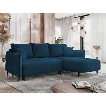 Sedací souprava Rohová sedačka s úložným prostorem KLORA - modrá, pravý roh