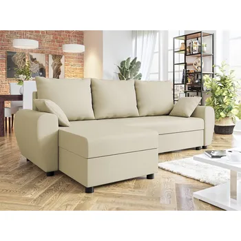 Sedací souprava Rohová sedačka na každodenní spaní KRAMFORS - krémová