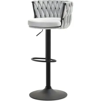 Barová židle Designová barová židle KRISMAR - šedá / černá