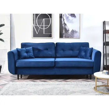 Pohovka Rozkládací pohovka LALESKA - tmavě modrá / černá