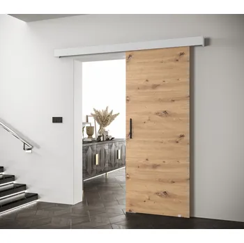 Interiérové dveře Posuvné dveře s černým úchytem SALOME 1 - dub artisan / bílé