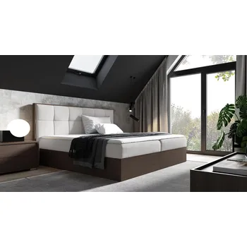 Postel Kontinentální postel 180x200 CHANTELLE 8 - tmavý dub / světle šedá 2 + topper ZDARMA