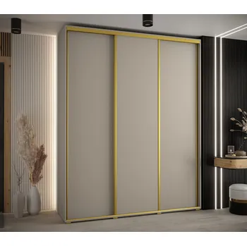 Šatní skříň Šatní skříň INDIRA 1 - 200/60 cm, kašmír / zlatá
