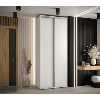 Šatní skříň Šatní skříň ASIRI 1 - 100/60 cm, bílá / stříbrná