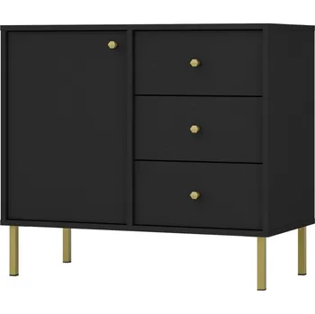 Komoda Komoda se šuplíky IROS 2 - grafitově černá / zlatá