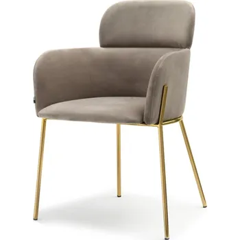 Jídelní židle Čalouněná jídelní židle ELIZARA - béžová / zlatá