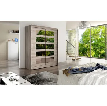 Šatní skříň Moderní prostorná šatní skříň Fanny - šířka 150 cm, lanýž