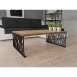 Konferenční stolek DORLIP 2 - matný černý / imitace dubu