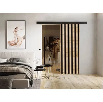 Interiérové dveře Posuvné interiérové dveře MIDLAND - 70 cm, dub kraft / černé