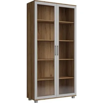 Policová skříň Vysoká vitrína ANDOVER - dub catania