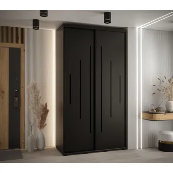 Šatní skříň Šatní skříň ASIRI 12 - 140/60 cm, černá / černá