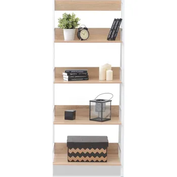 regál Policový regál VIOREL - dub sonoma / bílý