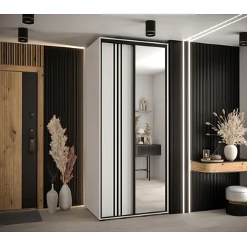 Šatní skříň Šatní skříň YVONA 7 - 110/60 cm, bílá / černá