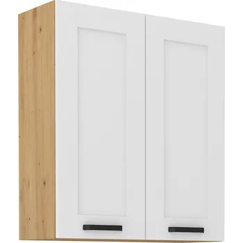 Kuchyňská linka Vysoká horní skříňka LAILI - šířka 80 cm, bílá / dub artisan