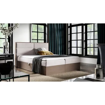 Postel Kontinentální postel 180x200 CHANTELLE 5 - tmavý dub / béžová + topper ZDARMA