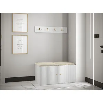 Předsíňová stěna Nábytek do předsíně LURDES 3 - bílý / světlý béžový