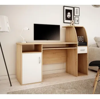 Psací stůl Počítačový stůl MARIUSZ - dub sonoma / bílý