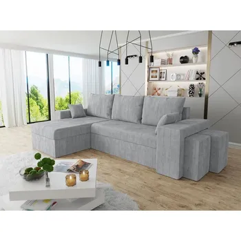 Sedací souprava Sedací souprava s taburety TIMRA - světlá šedá