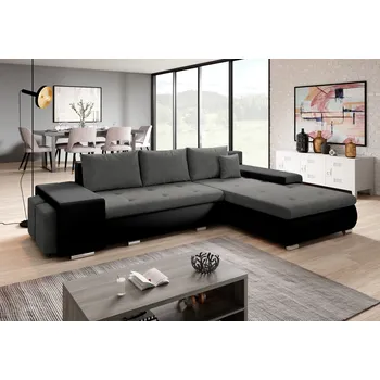 Sedací souprava Sedací souprava s taburety EDERA MINI - černá / tmavě šedá