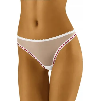 Kalhotky WOLBAR Carimbo Tylová Tanga Dámské bílé L