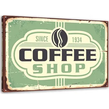 Obraz OBRAZ NA PLÁTNĚ Štít Retro Káva