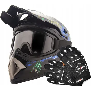 Helma na motorku Sada Kros Kask, Brýle + Rukavice Enduro, Čtyřkolka, BMX Kolo, Koloběžka | XS