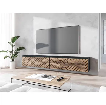 Televizní stolek TV stolek 180 cm WILLA D - dub wotan / černý grafit