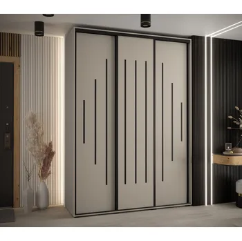 Šatní skříň Šatní skříň INDIRA 12 - 180/45 cm, kašmír / černá