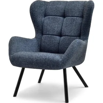 Křeslo Křeslo ušák DAVOR - šedé / tmavě modré / černé