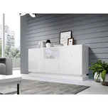 Komoda s dvířky LIMA - bílá / lesklá bílá