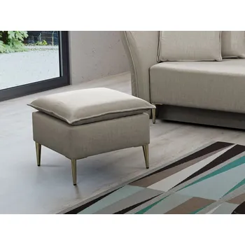 Taburet Taburetka KURI - šedá 2 / zlaté nožky