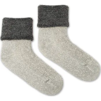 Dámské ponožky Vlněné ponožky Vlnáč Termo šedé, šedý lem S (35-38)