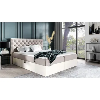 Postel Kontinentální postel 180x200 CHANTELLE 3 - nordic teak / béžová + topper ZDARMA