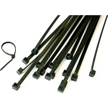 Stahovací páska Kabelová páska 7,5 x 300 mm 100 ks černá stahovací páska (trytytka) Hadicová spona