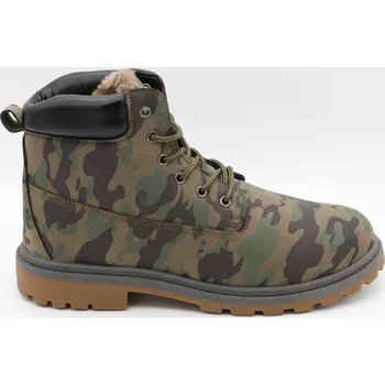 Pánská zimní obuv SAMLUX® Pánské zateplené farmářky 280 camo Barva: Khaki, Velikost: 44