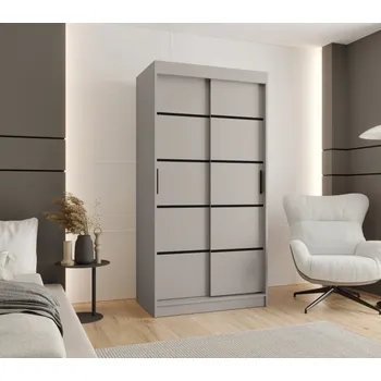 Šatní skříň Úzká šatní skříň 100 cm CASANDRA - kašmír / černá