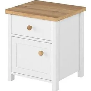Noční stolek Noční stolek MABARUMA - bílý / dub nash
