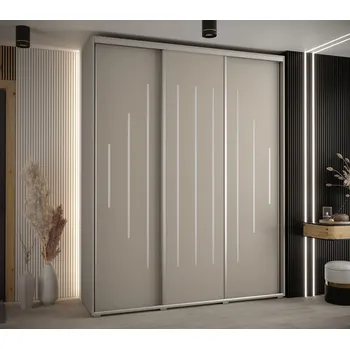 Šatní skříň Šatní skříň INDIRA 12 - 190/60 cm, kašmír / stříbrná