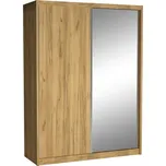 Šatní skříň 180 cm s posuvnými dveřmi se zrcadlem BERLINA 2 - dub kraft zlatý