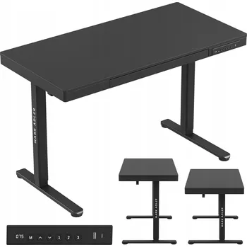 Elektrický psací stůl s nastavitelnou výškou Mark Adler Leader 8.2 Black a zásuvkou