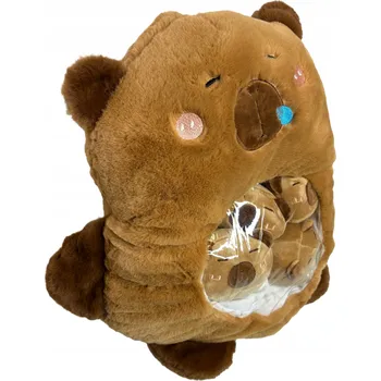 plyšák Plyšový Medvěd Máma s Mláďaty – 44x38 cm Plyšová Hračka + 5 Malých Medvídků 9x11 cm