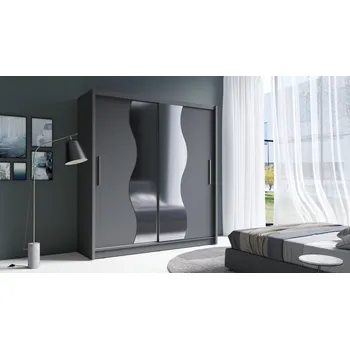 Šatní skříň Šatní skříň se zrcadlem 200 cm CHOCONTA 1 - grafitová