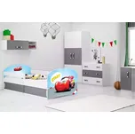 Dětská postel s úložným prostorem s matrací 80x160 ZÁVODNÍK 1 - bílá